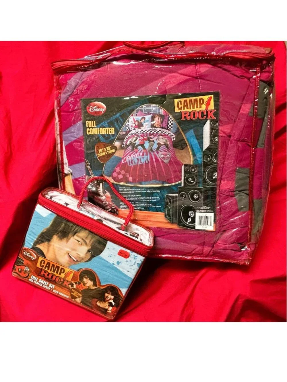 NEW~5pc FULL~Disney Camp Rock n Roll Jonas Bros~Comforter+Sheet Set~COTTON Rich